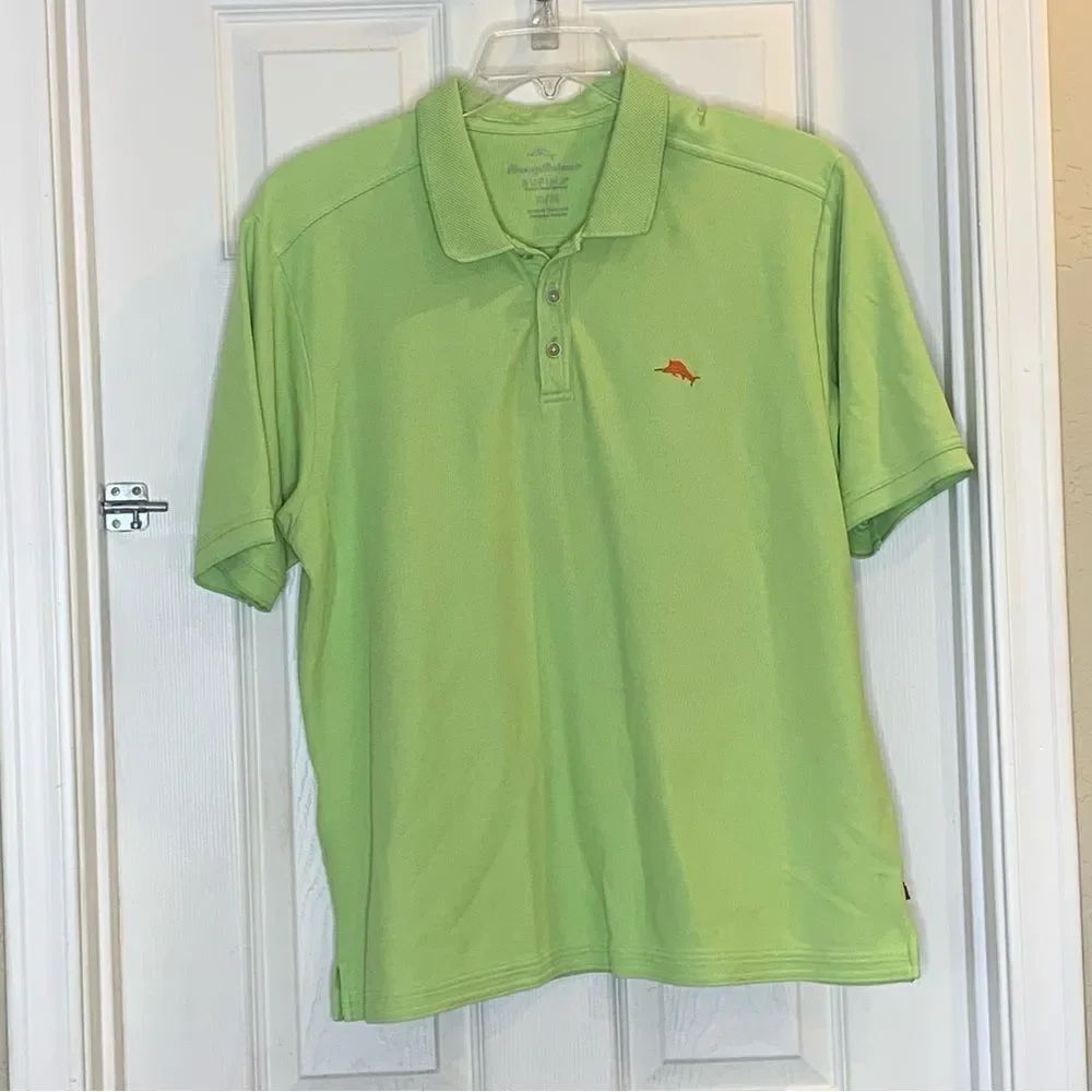 Tommy Bahama Supima Polo Shirt Size XL Lime Green Color